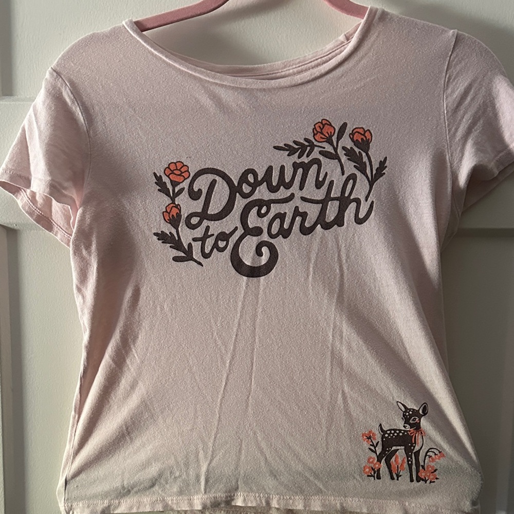Old Navy Light Pink 'Down to Earth' Tee